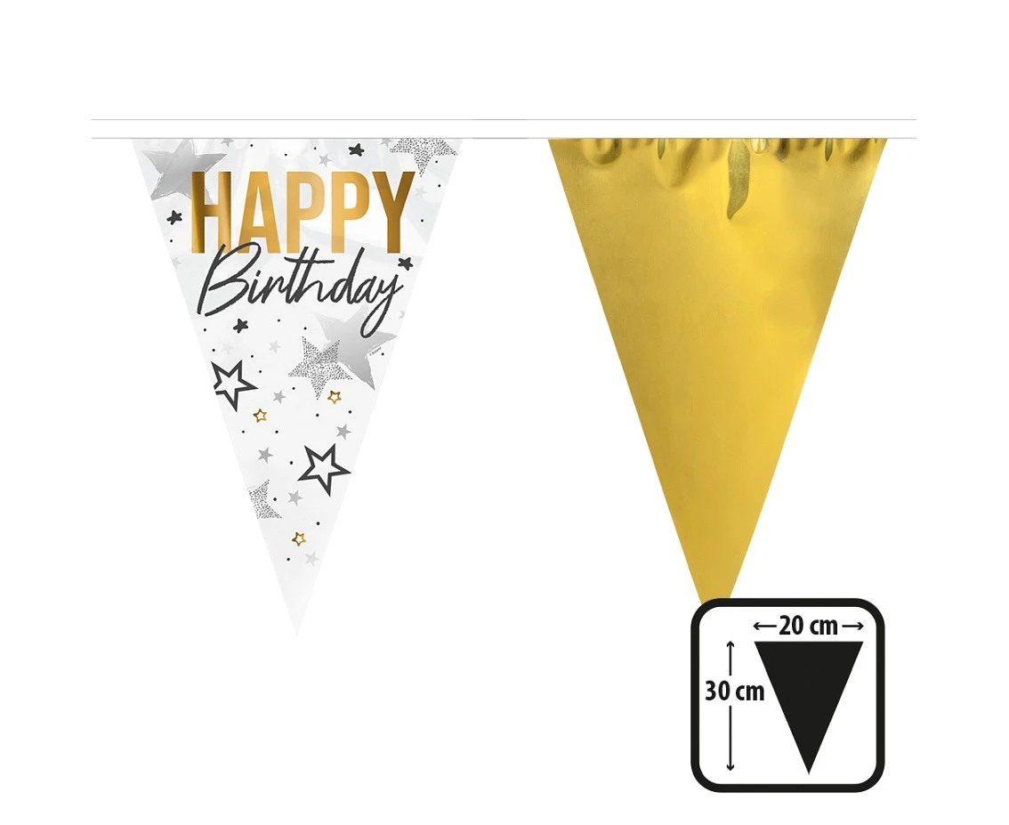 Garland foil flags "Happy Birthday"